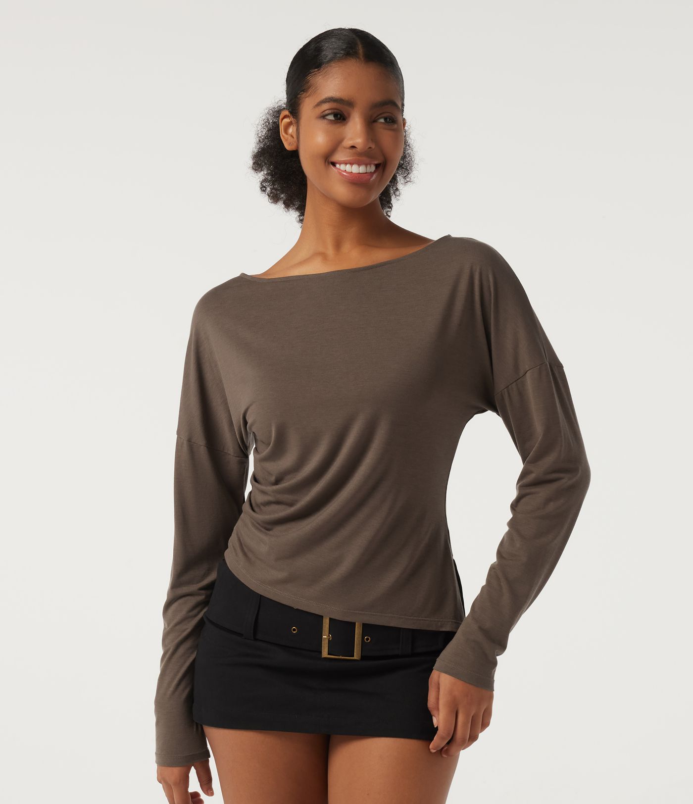 One Shoulder Long Sleeve Casual Wool-Blend Top One Shoulder Long Sleeve Casual Wool-Blend Top