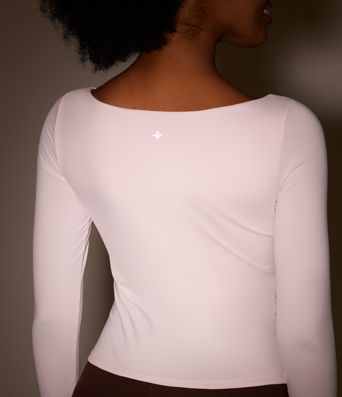 Quick Dry Boat Neck Long Sleeve Yoga Sports Top with Built-in Bra Quick Dry Boat Neck Long Sleeve Yoga Sports Top with Built-in Bra