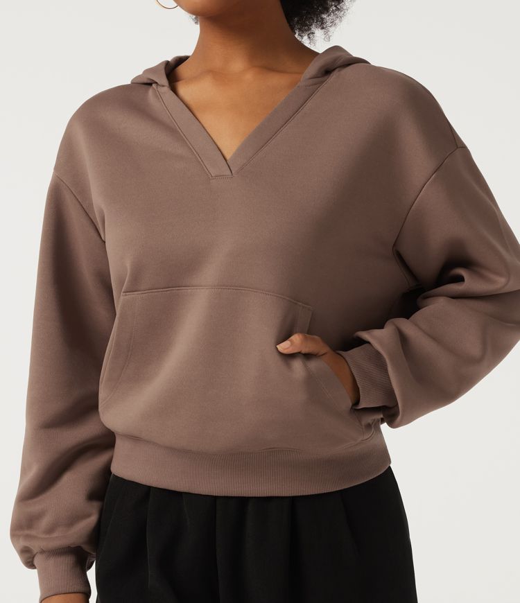 Sudadera casual con capucha de forro polar y manga larga, con bolsillo
