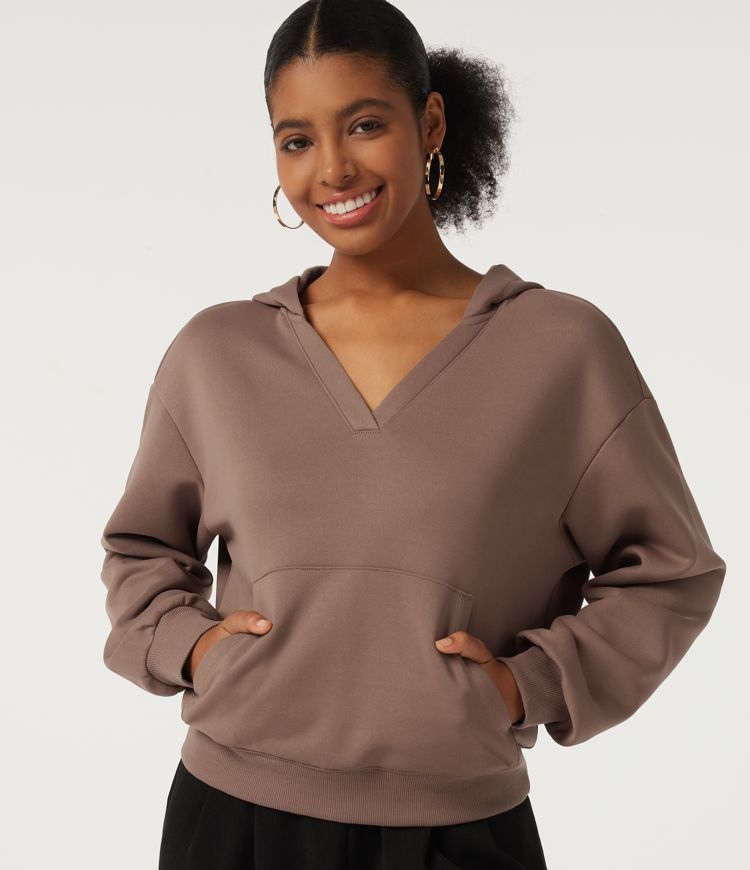 Sudadera casual con capucha de forro polar y manga larga, con bolsillo