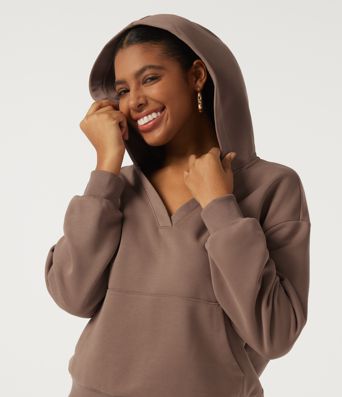 Sudadera casual con capucha de forro polar y manga larga, con bolsillo