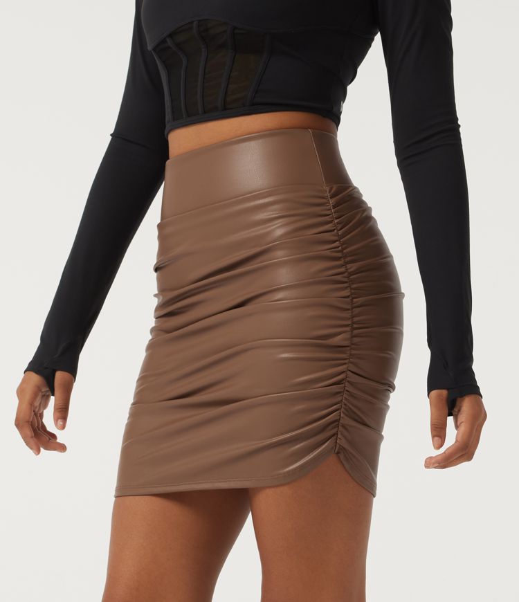 Jupe-short bodycon polaire taille haute avec short intégré