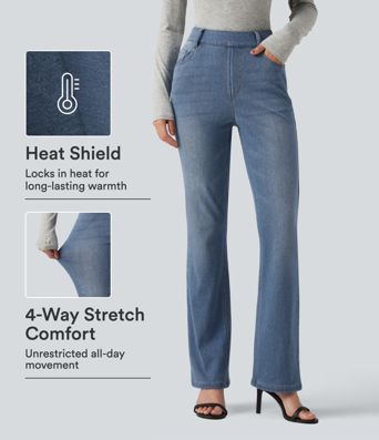 Halara Flex™ Denim Heat High Waisted Bootcut Casual Jeans with Pockets