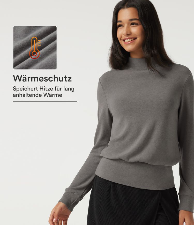 Lässiges Thermo-Top mit Stehkragen und langen Ärmeln