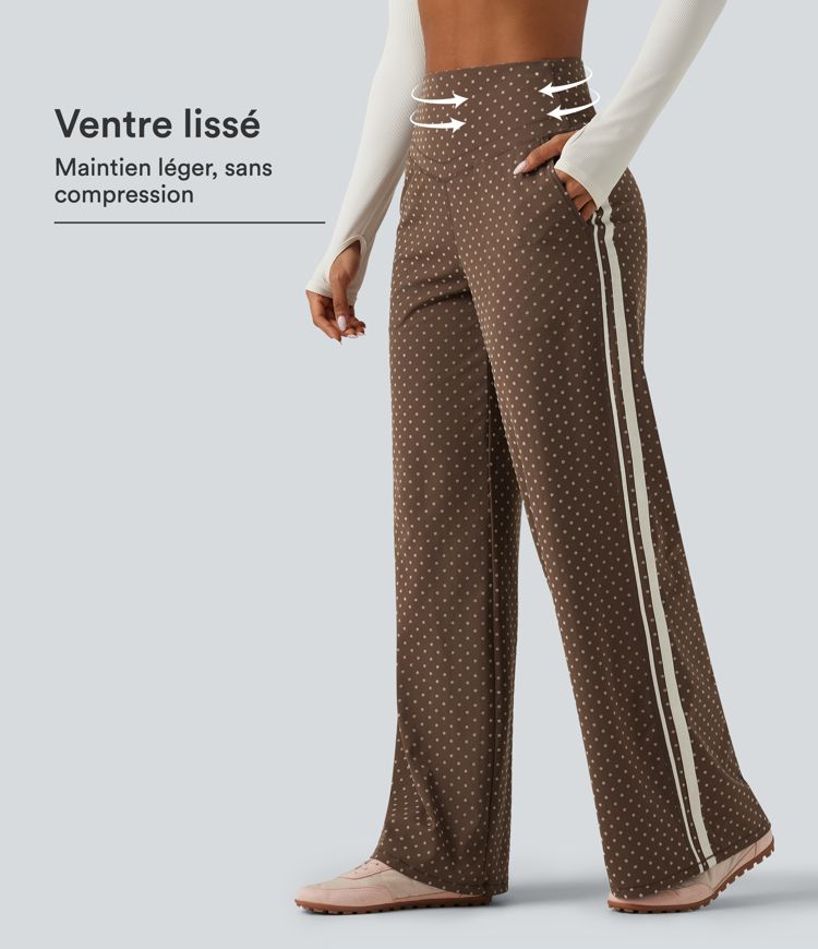 Halara UltraSculpt™ pantalones de yoga flocados de talle alto con control abdominal en forma de V, pierna recta, estampado de lunares y bolsillos Halara UltraSculpt™ pantalones de yoga flocados de talle alto con control abdominal en forma de V, pierna recta, estampado de lunares y bolsillos