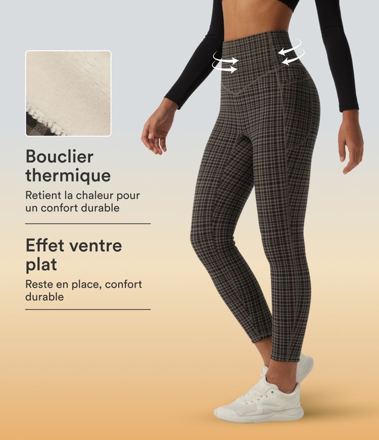 Legging de sport Halara UltraSculpt™ en polaire à carreaux taille haute gainant avec poches Legging de sport Halara UltraSculpt™ en polaire à carreaux taille haute gainant avec poches