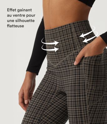 Legging de sport Halara UltraSculpt™ en polaire à carreaux taille haute gainant avec poches Legging de sport Halara UltraSculpt™ en polaire à carreaux taille haute gainant avec poches