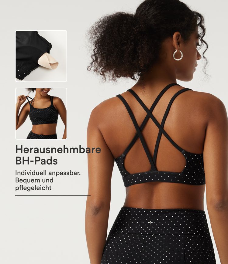 Halara UltraSculpt™ - Yoga-Tanktop mit U-Ausschnitt, integriertem BH und Polka-Dots Halara UltraSculpt™ - Yoga-Tanktop mit U-Ausschnitt, integriertem BH und Polka-Dots