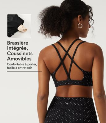Débardeur de yoga Halara UltraSculpt™ à col U croisé à pois avec brassière intégrée