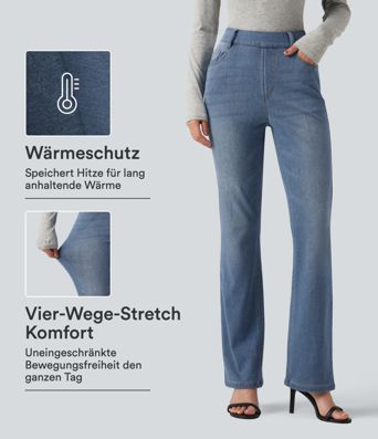 Halara Flex™ Denim Heat - Lässige Bootcut-Jeans mit hohem Bund und mehreren Taschen Halara Flex™ Denim Heat - Lässige Bootcut-Jeans mit hohem Bund und mehreren Taschen