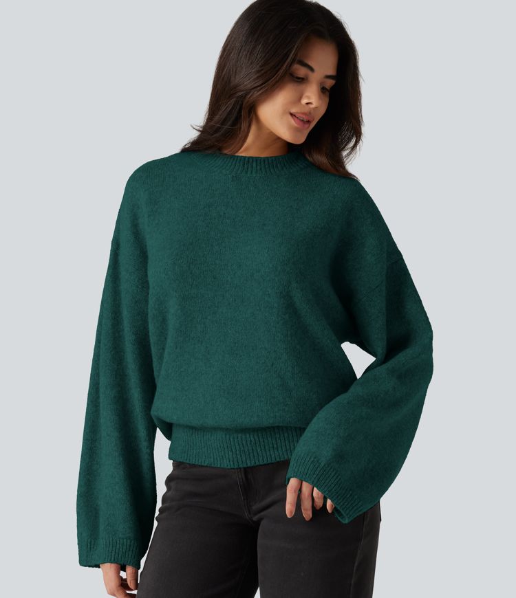 Pull de bureau à col montant et manches longues