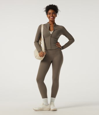 Halara UltraSculpt™ Stehkragen-Langarm-Yoga-Jacke in Curvy-Passform mit Daumenlöchern und Taschen Halara UltraSculpt™ Stehkragen-Langarm-Yoga-Jacke in Curvy-Passform mit Daumenlöchern und Taschen
