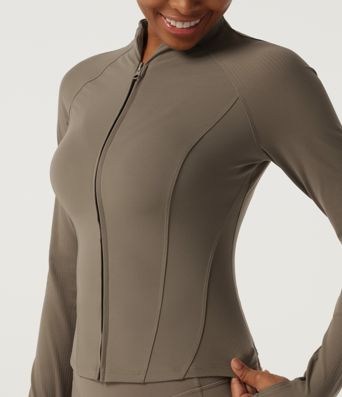Halara UltraSculpt™ Stehkragen-Langarm-Yoga-Jacke in Curvy-Passform mit Daumenlöchern und Taschen Halara UltraSculpt™ Stehkragen-Langarm-Yoga-Jacke in Curvy-Passform mit Daumenlöchern und Taschen