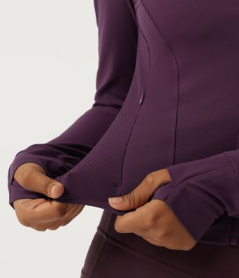 Halara UltraSculpt™ V Neck Long Sleeve Yoga Curvy Jacket with Pockets and Thumbholes