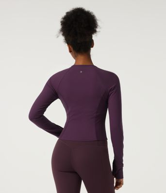 Halara UltraSculpt™ V Neck Long Sleeve Yoga Curvy Jacket with Pockets and Thumbholes