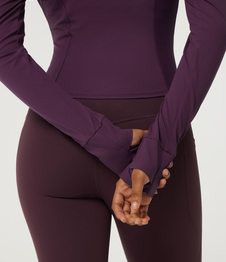 Halara UltraSculpt™ V Neck Long Sleeve Yoga Curvy Jacket with Pockets and Thumbholes