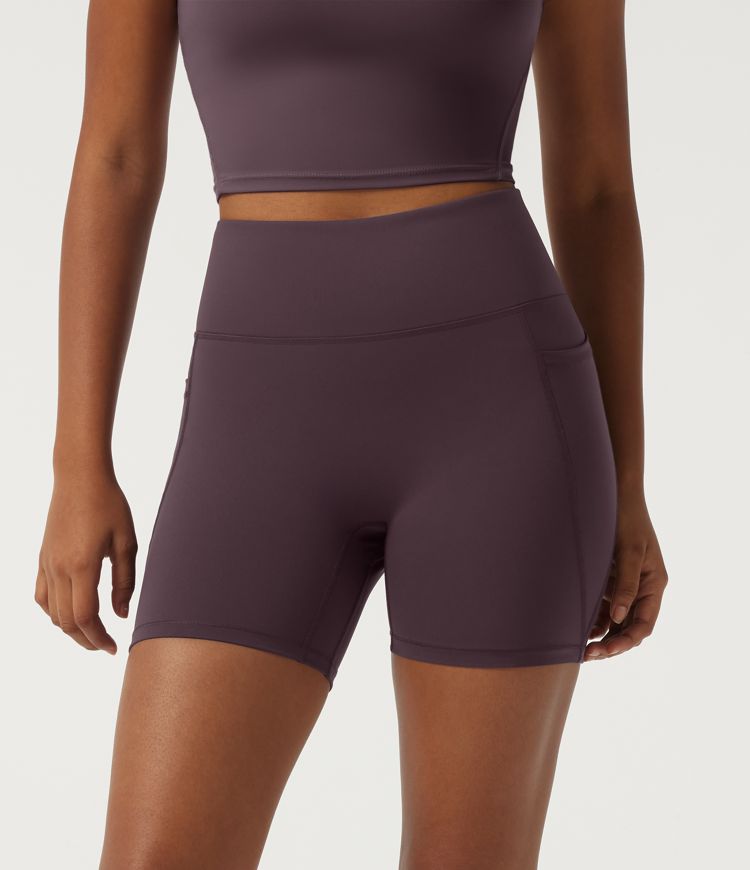 Quick Dry High Waisted Tummy Control Running Bike Shorts 5" with Pockets