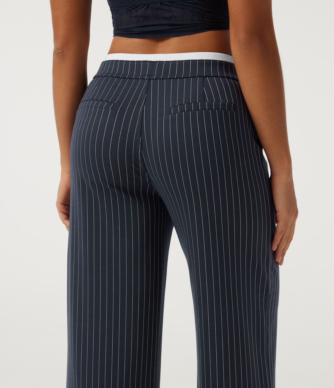 Halara Flex™ Low Rise Wide Leg Stripe Work Pants with Pockets