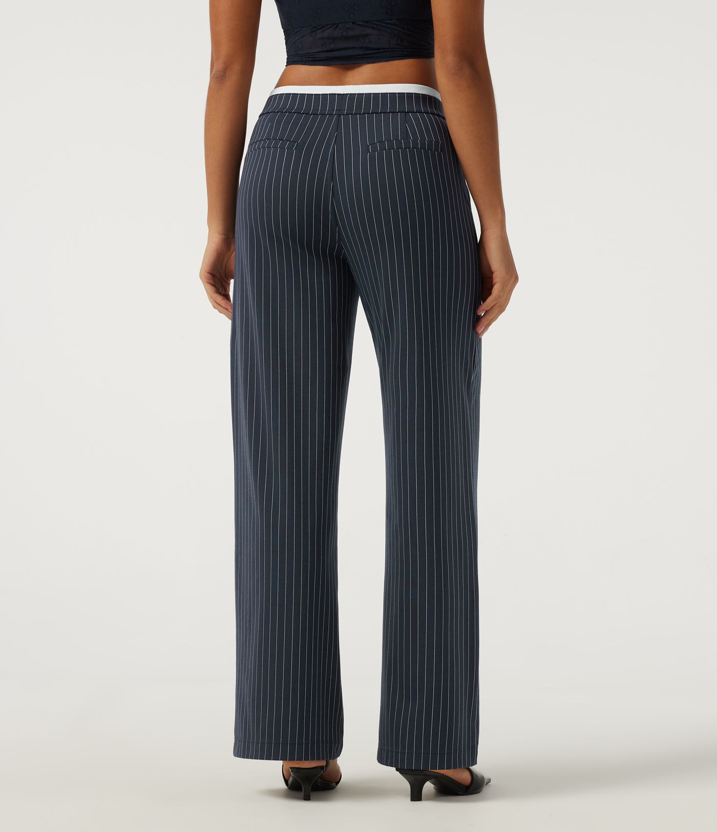 Halara Flex™ Low Rise Wide Leg Stripe Work Pants with Pockets