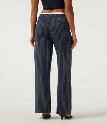 Halara Flex™ Low Rise Wide Leg Stripe Work Pants with Pockets