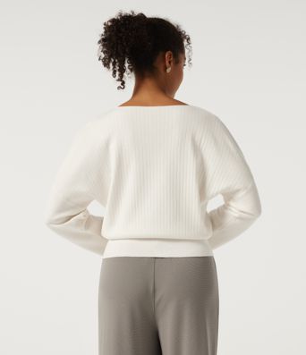 Langarm-Pullover mit U-Boot-Ausschnitt für die Arbeit Langarm-Pullover mit U-Boot-Ausschnitt für die Arbeit