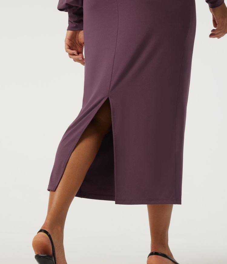 V-Neck Drawstring Batwing Long Sleeve 2-in-1 Casual Midi Dress V-Neck Drawstring Batwing Long Sleeve 2-in-1 Casual Midi Dress