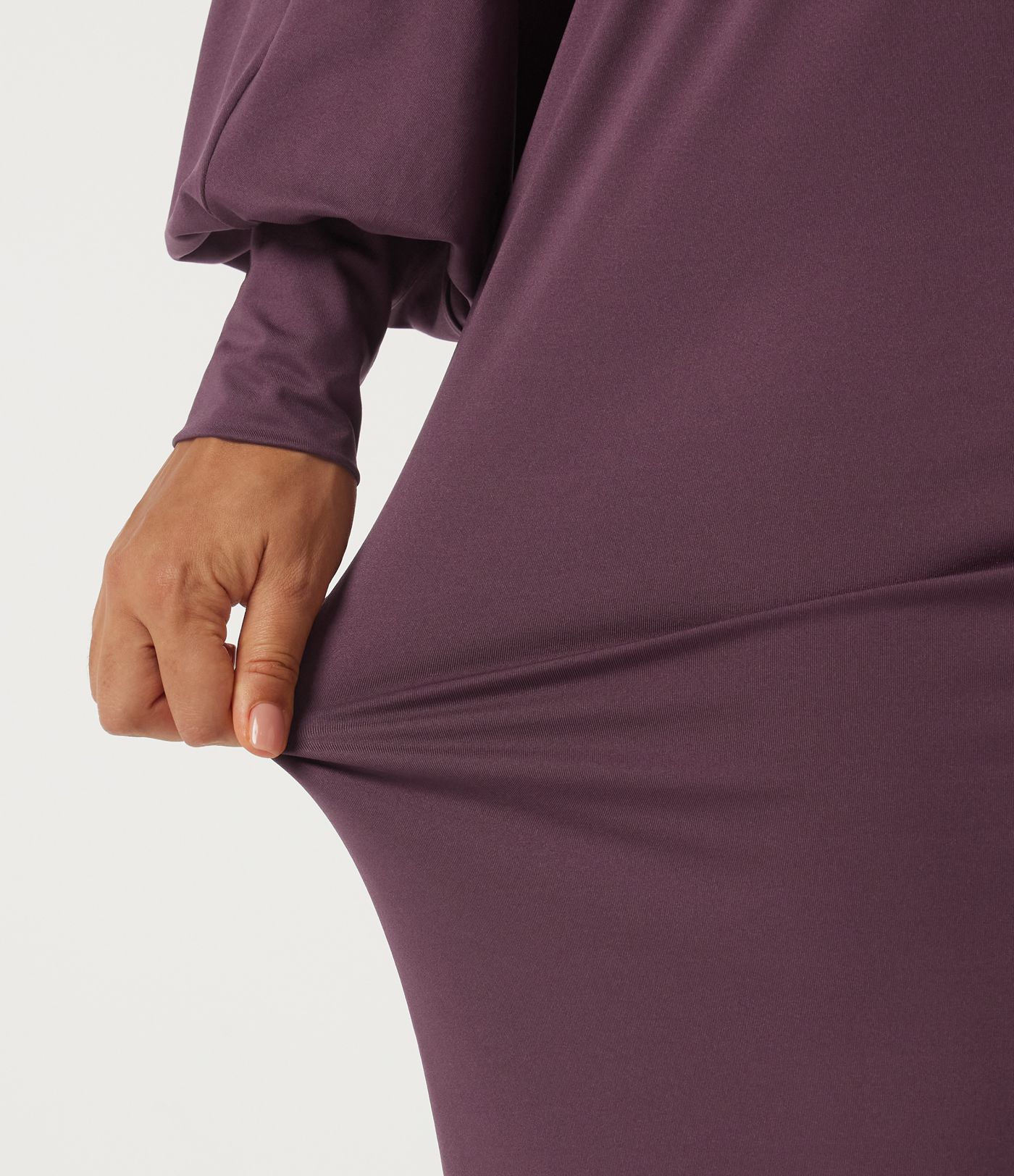 V-Neck Drawstring Batwing Long Sleeve 2-in-1 Casual Midi Dress V-Neck Drawstring Batwing Long Sleeve 2-in-1 Casual Midi Dress