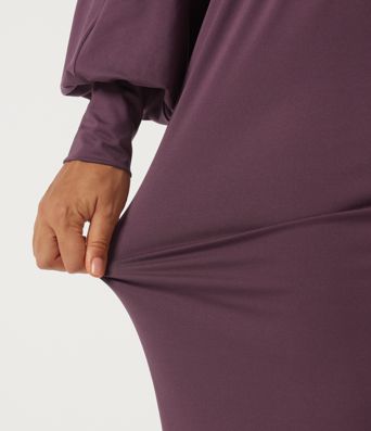 V-Neck Drawstring Batwing Long Sleeve 2-in-1 Casual Midi Dress V-Neck Drawstring Batwing Long Sleeve 2-in-1 Casual Midi Dress