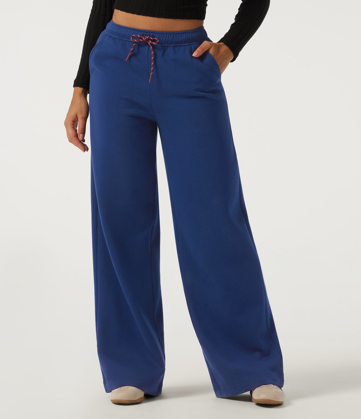 Mid Rise Drawstring Baggy Casual Sweatpants with Pockets