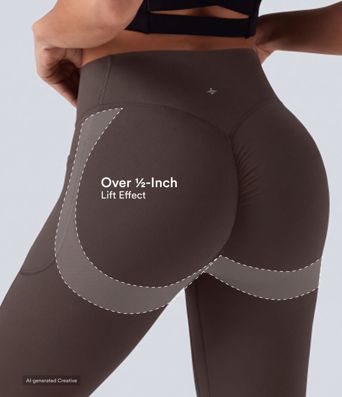 Legging d'entraînement gainant galbant taille haute avec effet scrunch et poches Halara UltraSculpt™