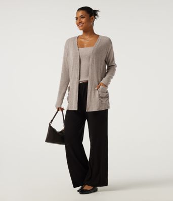 Ribbed Knit Long Sleeve Casual Cardigans with Pockets Ribbed Knit Long Sleeve Casual Cardigans with Pockets