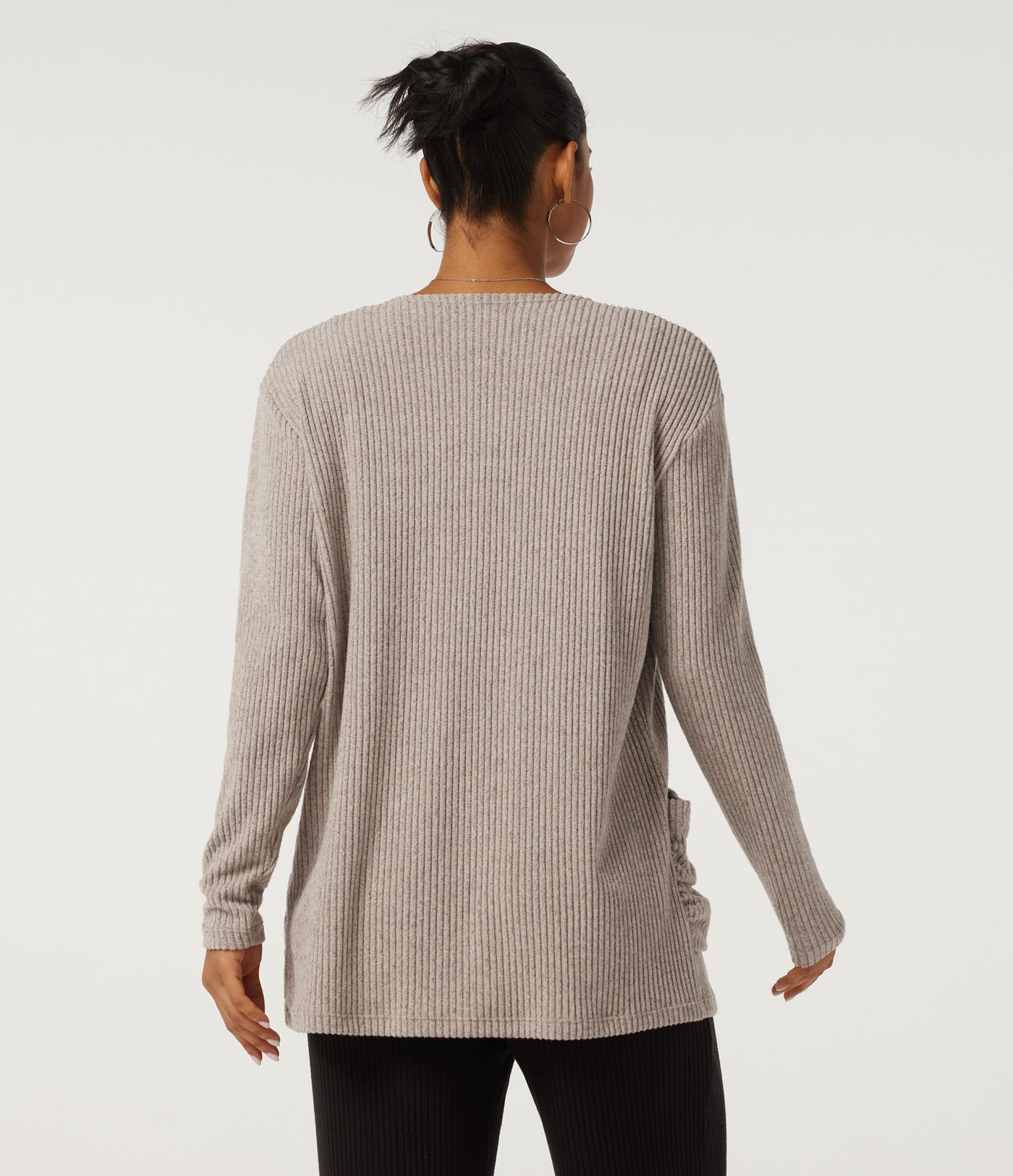 Ribbed Knit Long Sleeve Casual Cardigans with Pockets Ribbed Knit Long Sleeve Casual Cardigans with Pockets