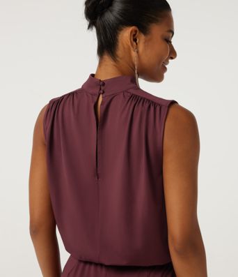 Mock Neck Sleeveless Flare Keyhole Back Party Jumpsuit with Pockets - Easy Peezy Edition Mock Neck Sleeveless Flare Keyhole Back Party Jumpsuit with Pockets - Easy Peezy Edition