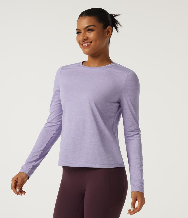 Round Neck Long Sleeve Quick Dry Yoga Top