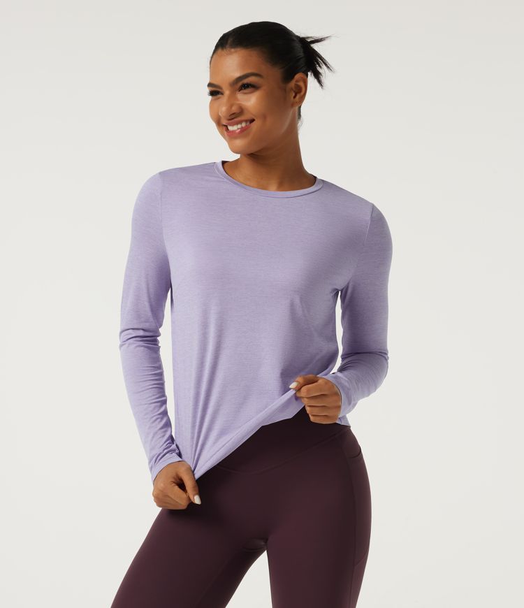 Round Neck Long Sleeve Quick Dry Yoga Top