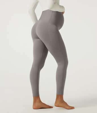SoftlyZero™ Super High Waisted Skinny Yoga Maternity 7/8 Leggings with Pockets