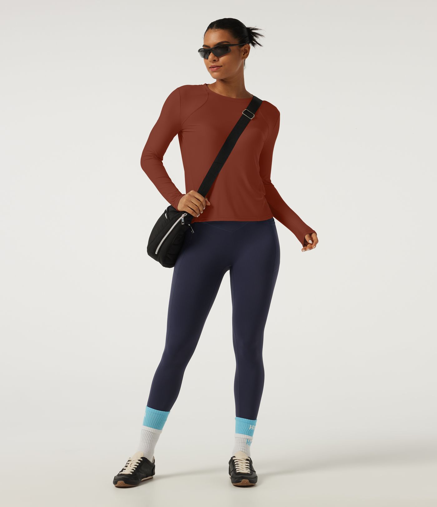 Round Neck Long Sleeve Yoga Top-UPF40+ Round Neck Long Sleeve Yoga Top-UPF40+