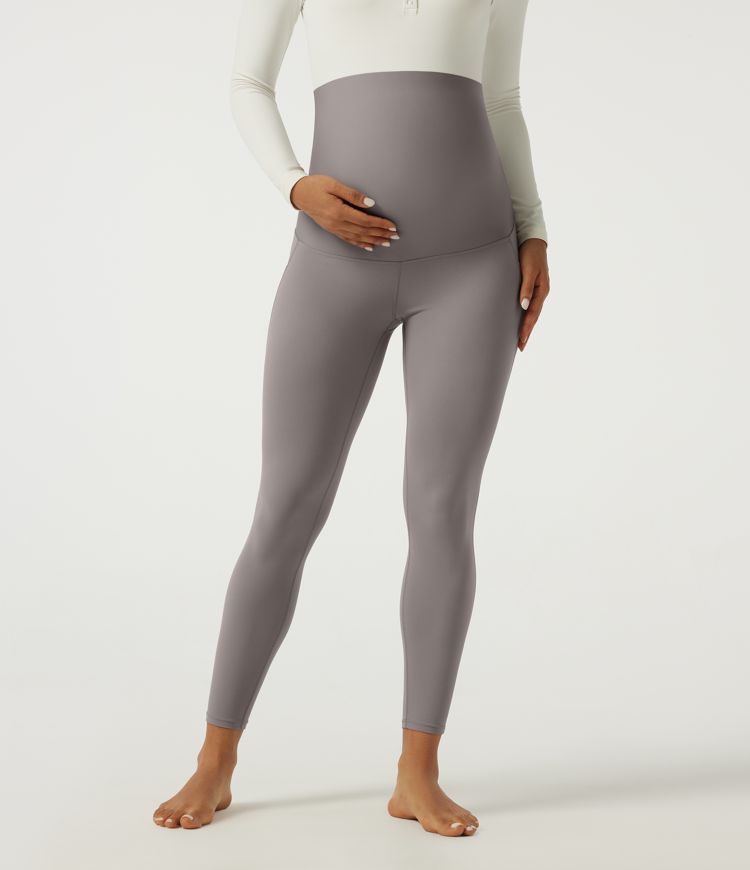 SoftlyZero™ Super High Waisted Skinny Yoga Maternity 7/8 Leggings with Pockets