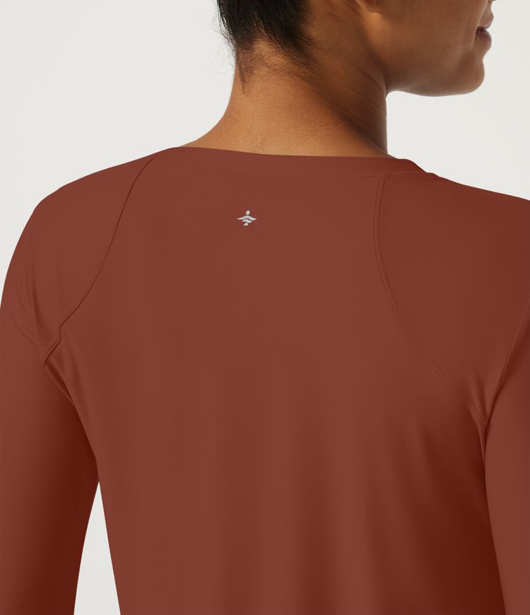 Round Neck Long Sleeve Yoga Top-UPF40+ Round Neck Long Sleeve Yoga Top-UPF40+