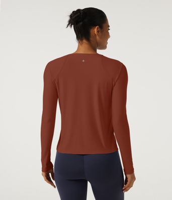 Round Neck Long Sleeve Yoga Top-UPF40+ Round Neck Long Sleeve Yoga Top-UPF40+