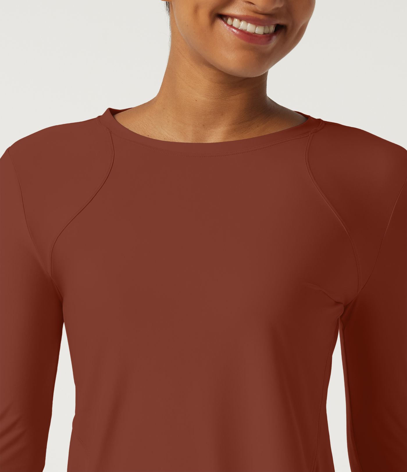 Round Neck Long Sleeve Yoga Top-UPF40+ Round Neck Long Sleeve Yoga Top-UPF40+