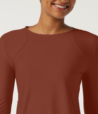 Round Neck Long Sleeve Yoga Top-UPF40+ Round Neck Long Sleeve Yoga Top-UPF40+