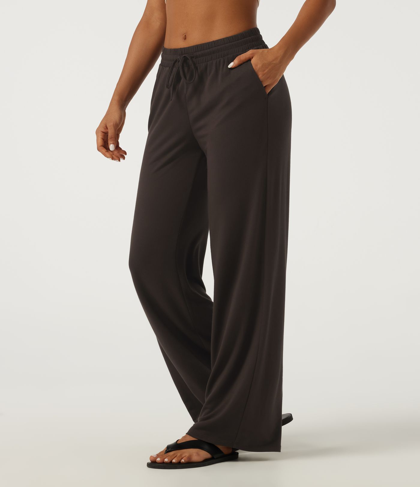Low Rise Drawstring Straight Leg Casual Pants with Pockets
