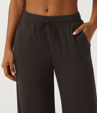 Low Rise Drawstring Straight Leg Casual Pants with Pockets