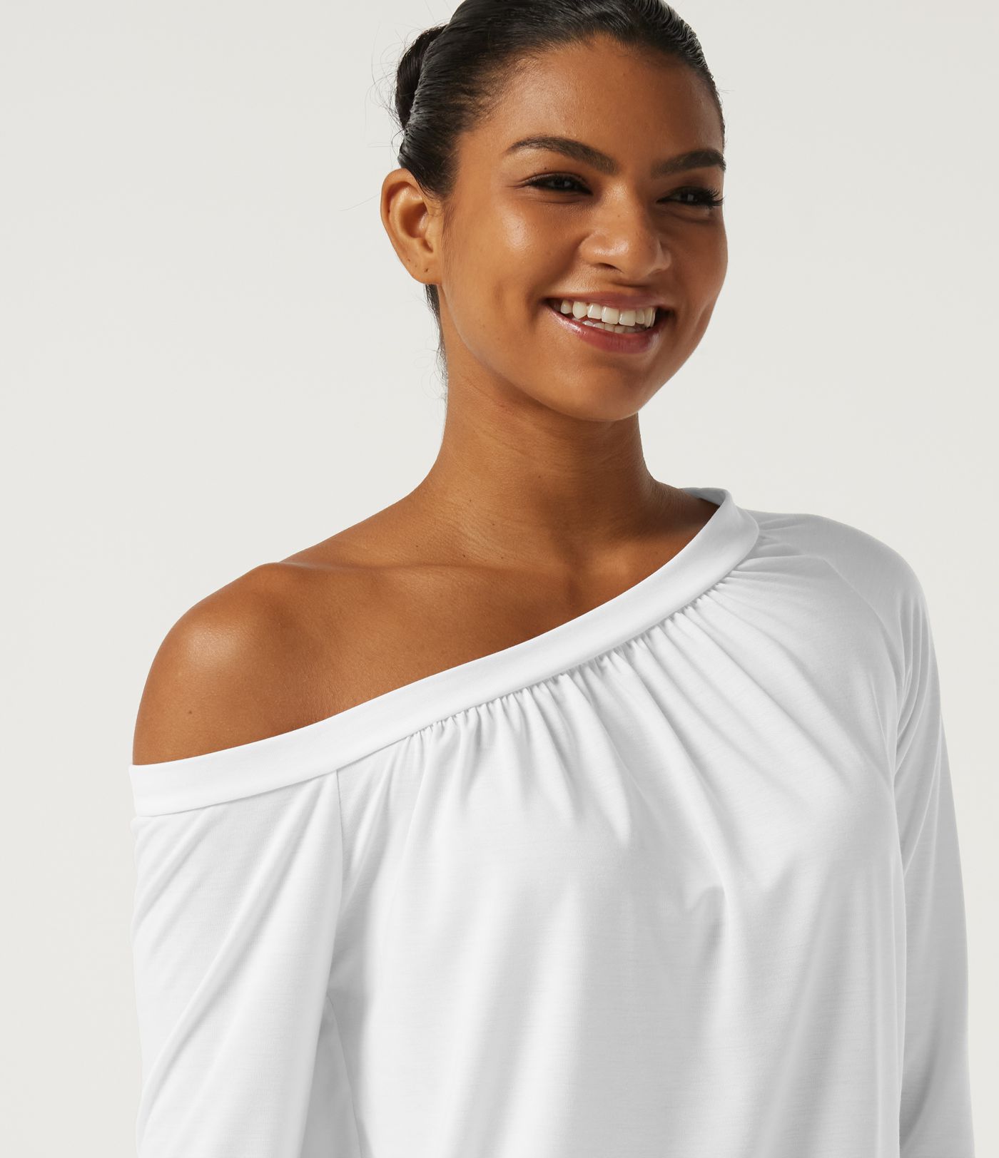 One Shoulder Long Sleeve Ruched Quick Dry Yoga Sports Top One Shoulder Long Sleeve Ruched Quick Dry Yoga Sports Top