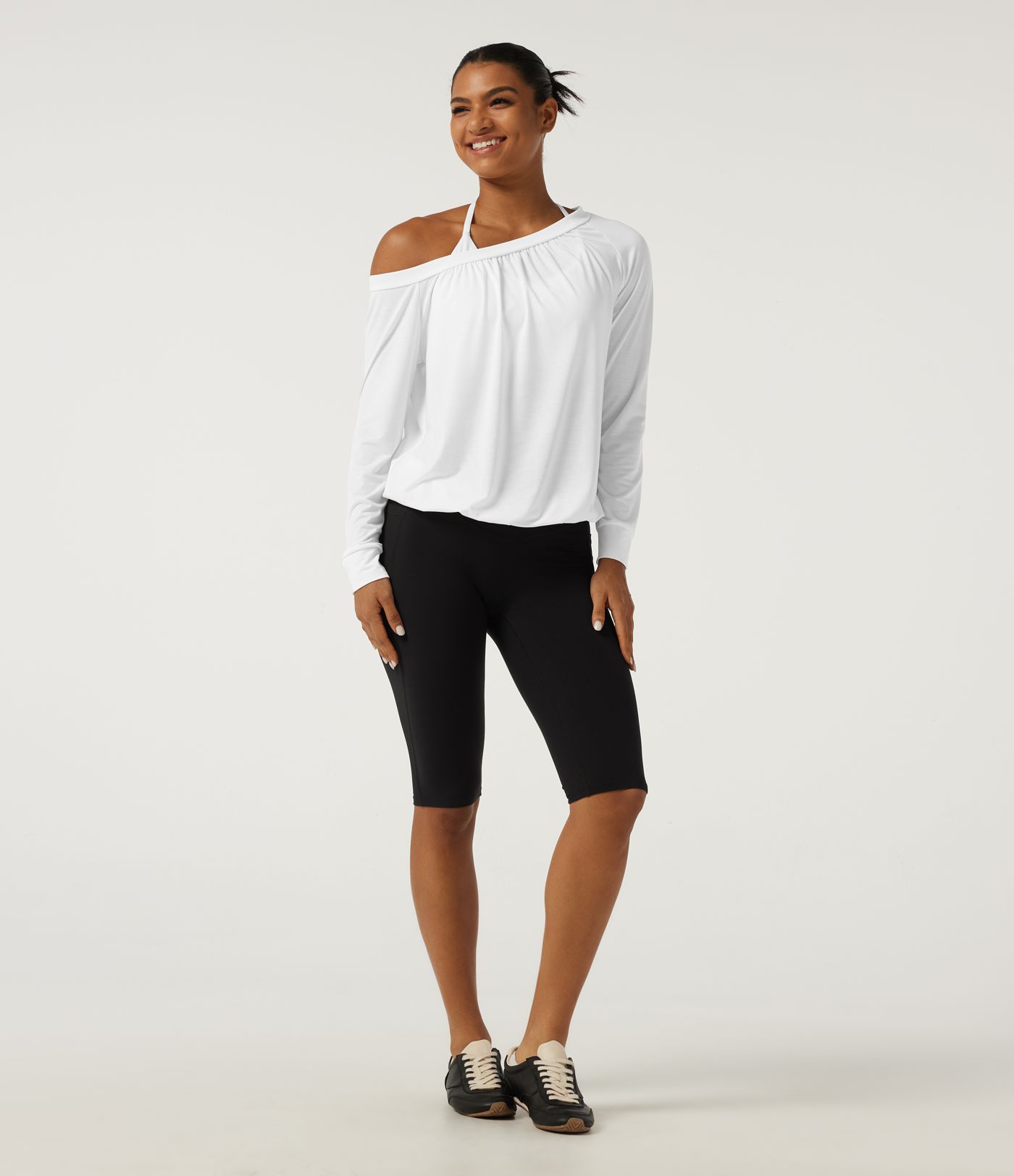 One Shoulder Long Sleeve Ruched Quick Dry Yoga Sports Top One Shoulder Long Sleeve Ruched Quick Dry Yoga Sports Top