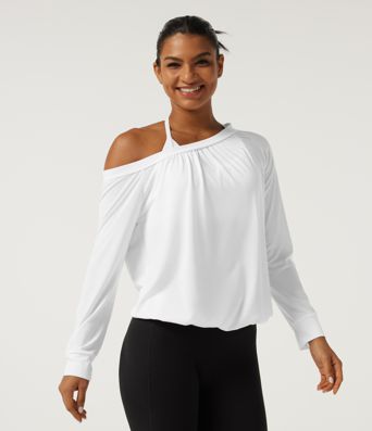 One Shoulder Long Sleeve Ruched Quick Dry Yoga Sports Top One Shoulder Long Sleeve Ruched Quick Dry Yoga Sports Top