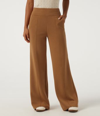 SpacerTek™ High Waisted Wide Leg Pintuck Work Pants with Pockets