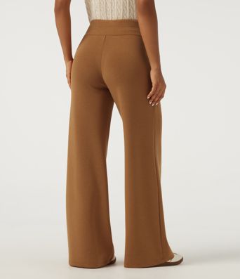 SpacerTek™ High Waisted Wide Leg Pintuck Work Pants with Pockets