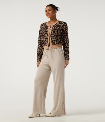Ribbed Knit High Waisted Drawstring Baggy Casual Pants with Pockets